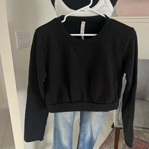 Alo Yoga Crop Crewneck Sweatshirt  Crop Lightweight Active Woman’s Medium Black